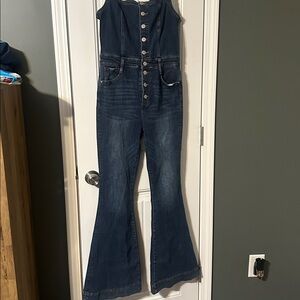 Denim Flare Jumpsuit